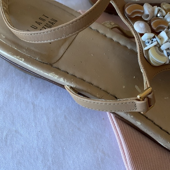 Gently Loved Shelly Almond Butter Calf Leather Sandal by Stuart Weitzman - Picture 6 of 9